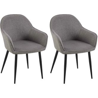 Clp Set de 2 sillas de comedor Boise en tela Gris oscuro