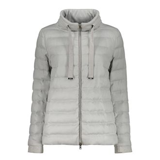 Herno Down Jackets, female, Gray, Size: M Light Quilted Jacket with Adjustable Collar