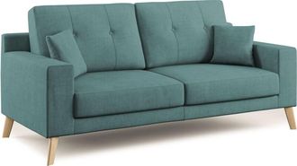 Divani.Store Danish Sofá moderno de tela suave e impermeable 186 cm Azul Petróleo