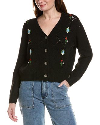 CeCe by Cynthia Steffe Wool-Blend Pointelle Cardigan