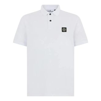 Stone Island Polo Shirt - Heren - Polos - Wit - S - Katoen - Tops