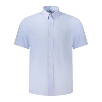 Guess Short Sleeve Shirts, male, Blue, Size: M Checked Short Sleeve Shirt