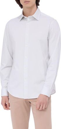 Bugatchi James OoohCotton Pinstripe Button-Up Shirt in Willow at Nordstrom, Size Xxx-Large