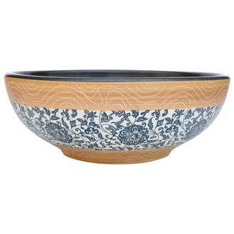 Berkfield Home Countertop Basin Multicolour Round OE&para;41x14 cm Ceramic | Size: 41x14 cm
