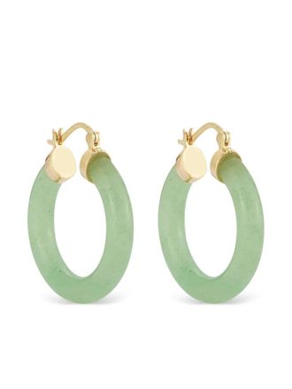 Mateo Bijoux 14kt geelgouden Jade Donut oorringen - Groen