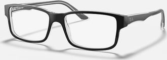 Ray-Ban Mens Optics Eyeglasses In Polished Black On Transparent