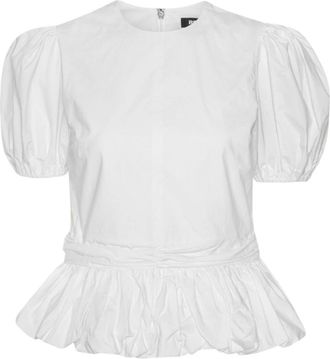 Rotate ROTATE Birger Christensen, Blouses, female, White, S, Puff Sleeve Bubble Top
