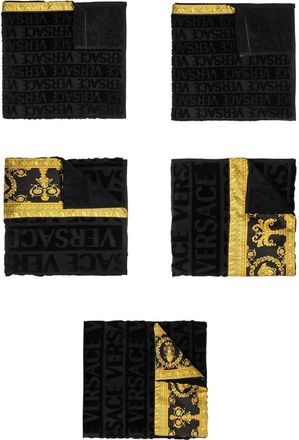 Versace Set van vijf handdoeken - unisex - Handdoeken - Zwart - ONE Size - Home