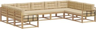 vidaXL Conjunto De Sof&aacute;s De Exterior 9 Uds. Y Beige Vidaxl