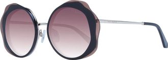 Ted Baker Zwarte Ronde Zonnebril Bourgondische Gradi&euml;nt - Dames - Zonnebrillen - Grijs - ONE Size - Accessoires