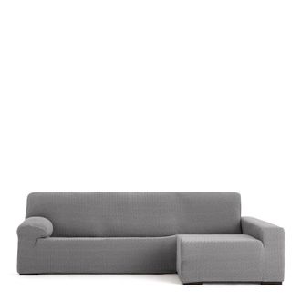 Eysa Funda de sof&aacute; chaise longue biel&aacute;stica derecha gris 250 - 360 cm
