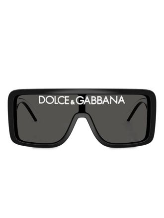 Dolce & Gabbana Eyewear logo-detail square-frame sunglasses - Black