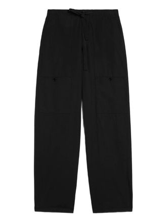 Jil Sander Onyx Wide-Leg Drawstring Cotton Trousers