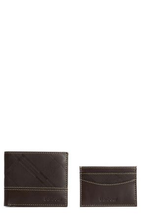 Barbour Tyneside Leather Wallet & Card Holder Set in Brown at Nordstrom