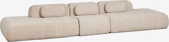 Sklum Sof&aacute; Modular De 3 Piezas Con Doble Div&aacute;n En Chenilla Envasado Al Vac&iacute;o Merida Sklum