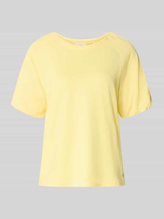 Fynch-Hatton Fynch-Hatton Regular Fit T-Shirt mit Viskose-Anteil Modell Ruffel in Hellgelb, Gr&ouml;&szlig;e XXL