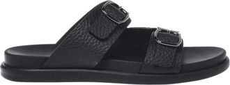 Baldinini Tumbled Leather Mule - Heren - Sandalen - Zwart - 43 EU - Leer - Schoenen
