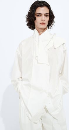 Bottega Veneta Washed Silk Taffeta Shirt - White - Women - 42