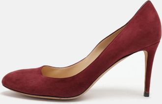 Jimmy Choo London Burgundy Suede Pumps