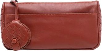 Bottega Veneta Pre-owned Clutches, female, Brown, Size: ONE SIZE Pre-owned Leather Pouch