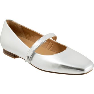 Softwalk Hazel Mary Jane Flat in Silver at Nordstrom, Size 10.5