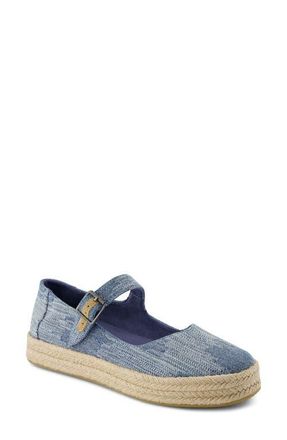 Toms Carolina Espadrille Platform Mary Jane in Blue at Nordstrom, Size 7.5