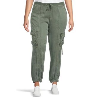 Xcvi Womens XCVI Poe Banded Pants Heritage Park Drawstring Waist Cargo GBO2243