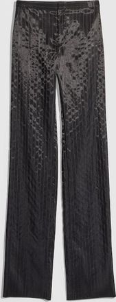 Gucci Pinstripe Wool Silk Pants, Black