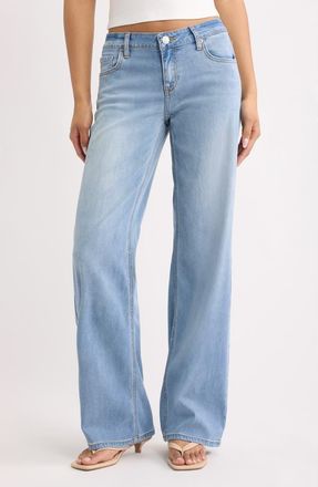 YMI Britney Low Rise Wide Leg Jeans in Sky Blue at Nordstrom, Size 13