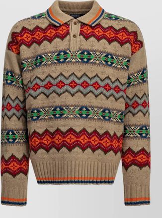 Polo Ralph Lauren wool fair isle knit polo sweater