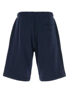 Kenzo Mens Navy Blue Cotton Bermuda Shorts Navyblue Exterior