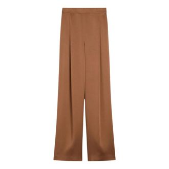 Max Mara Broeken, Dames, Bruin, S, Satijn, Dritto Broek
