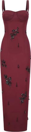 Des_Phemmes bead-embellished dress - Red