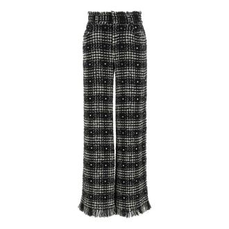 Giuseppe Di Morabito Wide Trousers, female, Multicolor, M, Prince of Wales Trousers