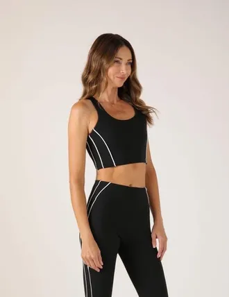 Glyder Power Stride Bra in Black/white at Nordstrom, Size Medium