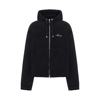 Amiri Zip-throughs, male, Black, Size: 2XL Bones Fleece Zip Hoodie