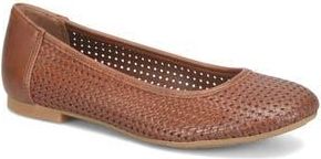 S&ouml;fft Tamika Laser Cut Flat in Brown/Cognac at Nordstrom Rack, Size 8.5