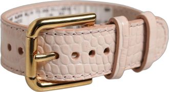 Dolce & Gabbana Crocodile-Embossed Calf Leather Belt - Pink