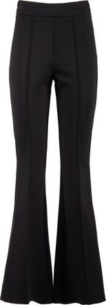 Nenette Wijde Broek met Milano Inzetstukken - Dames - Wijde Broeken - Zwart - XL - Rayon - Broeken