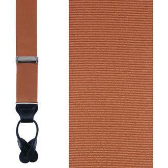Trafalgar Store Phoenix 38mm Grosgrain Non Stretch Ribbon Button End Suspenders in Dark Khaki at Nordstrom