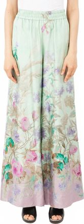 La DoubleJ Pull On Print Wide Leg Trousers In Heath Placee