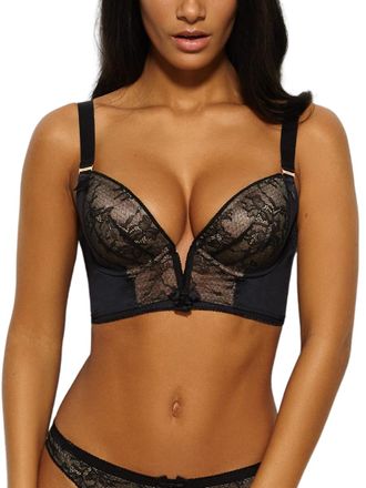 Gossard Womens VIP Retrolution Padded Staylo Plunge Bra Black Polyamide - Size 36DD