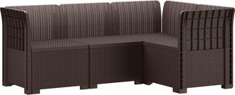 vidaXL Sof&aacute; De Jard&iacute;n Para 4 Personas Estilo Rattan Pp Marr&oacute;n Vidaxl