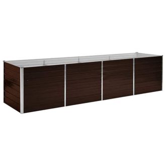 Berkfield Home Garden Raised Bed Brown 320x80x77 cm Galvanised Steel | Size: 320 x 80 x 77 cm