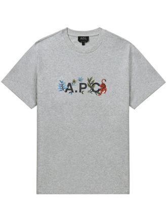 A.P.C. T-shirt met logoprint - Grijs