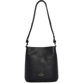 Kate Spade New York leila pebbled leather small bucket bag in Black at Nordstrom Rack