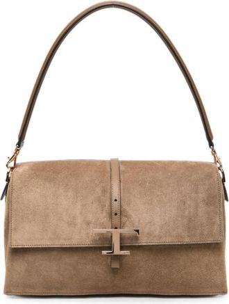 Tod's Brown T Timeless Large Shoulder Bag