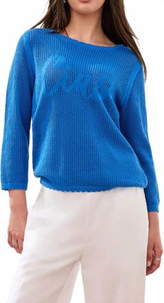 Tribal Womens Ciao Woven Sweater In Royal