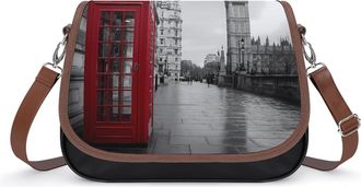 Generic London Big Ben Phone Box Crossbody Bag Womens Handbag PU Message Bags Shoulder Purse with Adjustable Strap