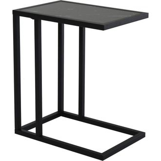 HOMCOM Steel Frame C-Shaped Side Table Black - Home Living | TJ Hughes